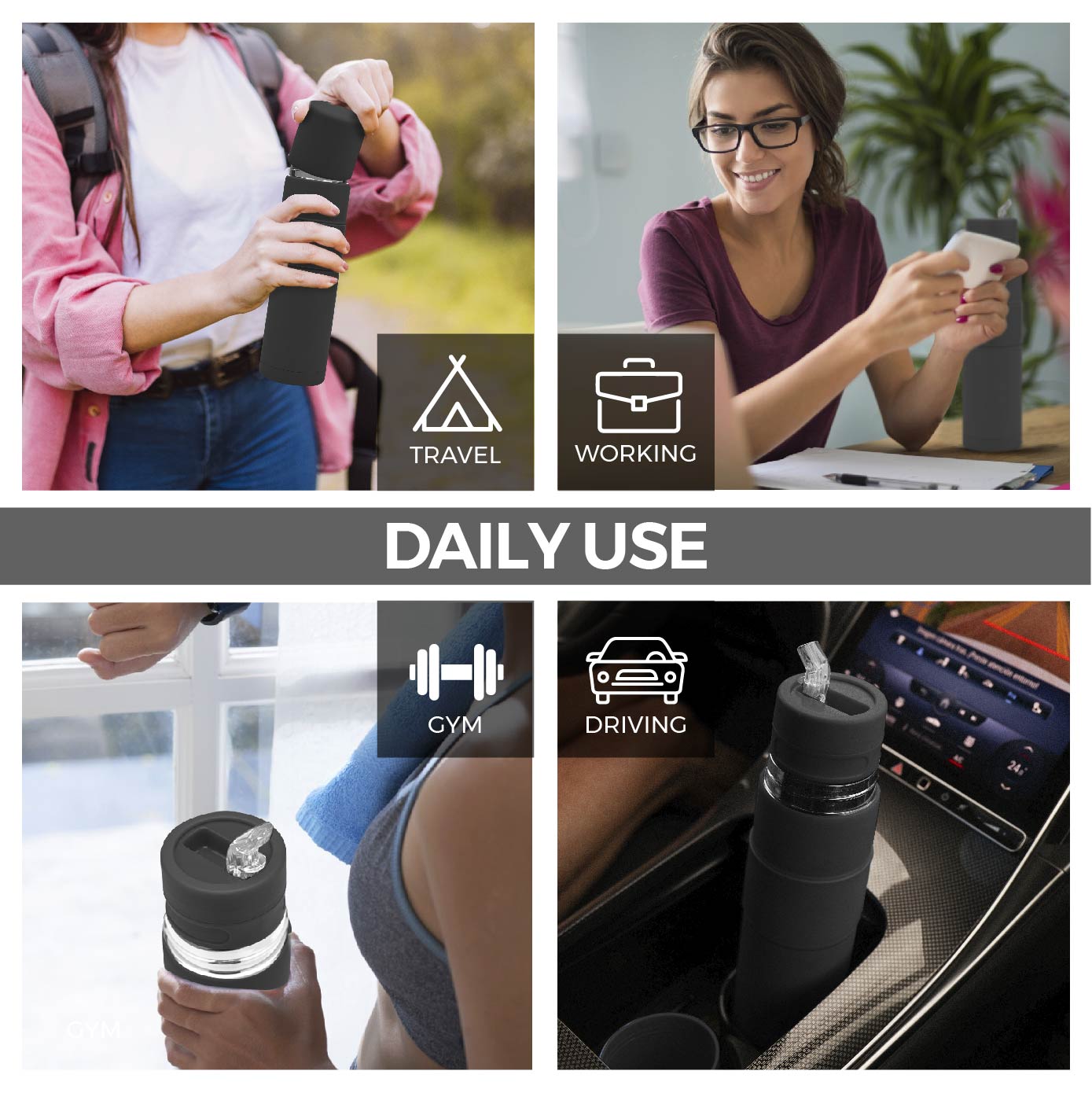 The Automate - Thermo, Mate Cup and Bombilla All in One (Black)