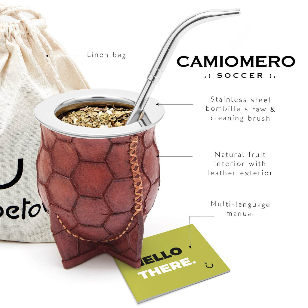 PREMIUM COLLECTION - The Soccer Camionero Calabash Mate Gourd Set (Brown)