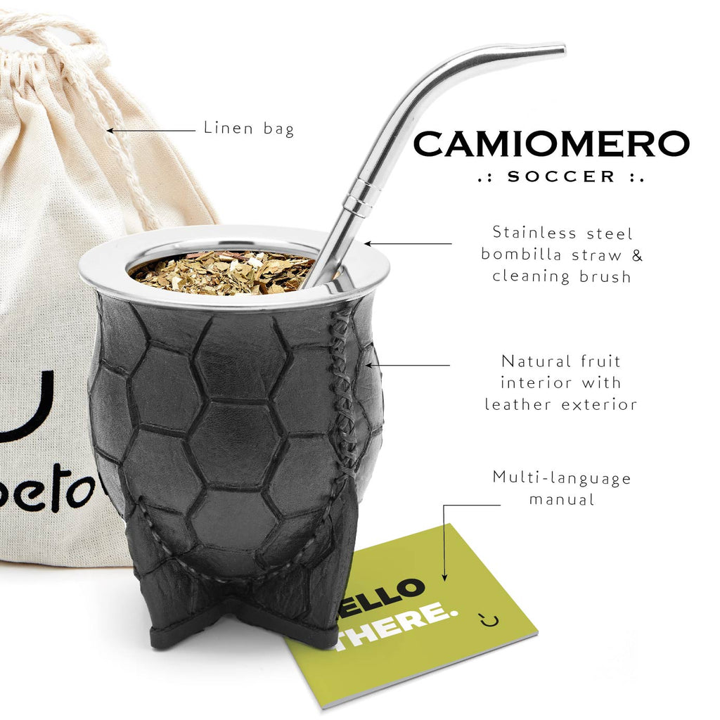 PREMIUM COLLECTION - The Soccer Camionero Calabash Mate Gourd Set (Black)