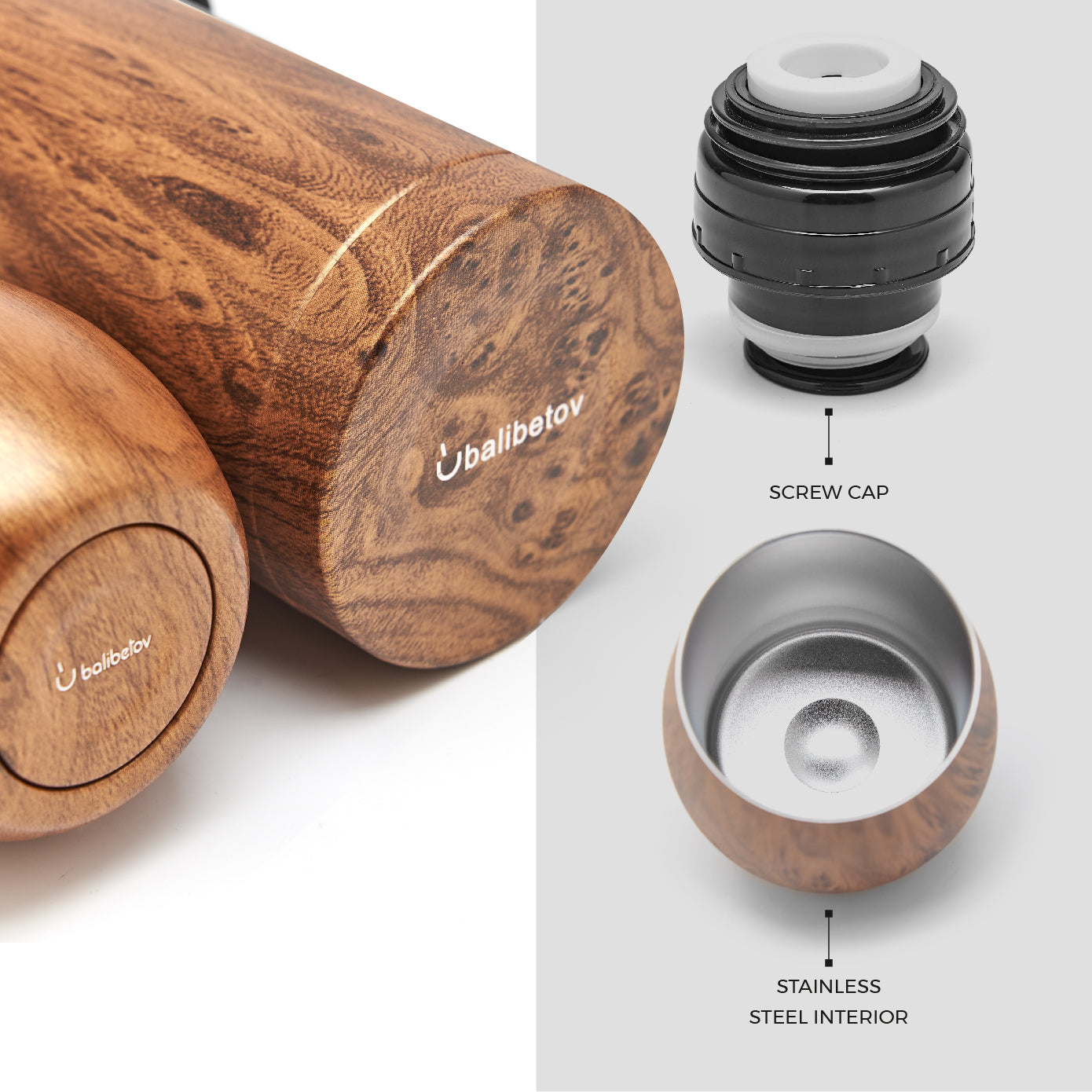 Premium Stainless Steel Yerba Mate Kit - 1kg Yerba Mate Bag Included (Wood)