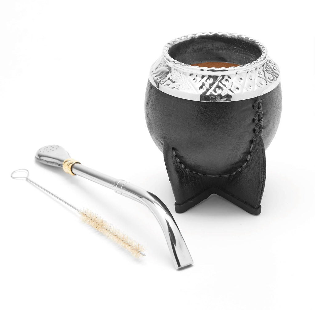 PREMIUM COLLECTION - The Jujuy Torpedo Calabash Mate Gourd Set (Black)