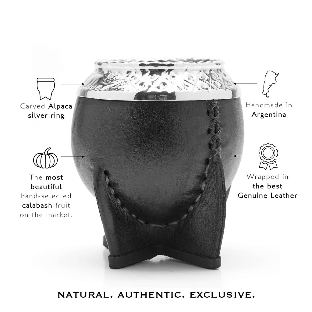 PREMIUM COLLECTION - The Jujuy Torpedo Calabash Mate Gourd Set (Black)