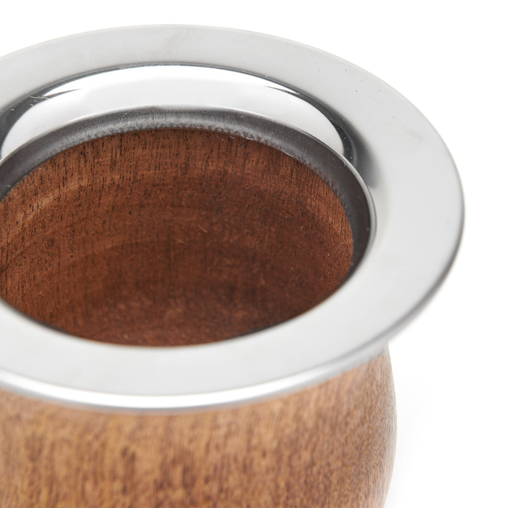 The Camionero Carob Wood Mate Gourd Set (Stainless Steel Rim)