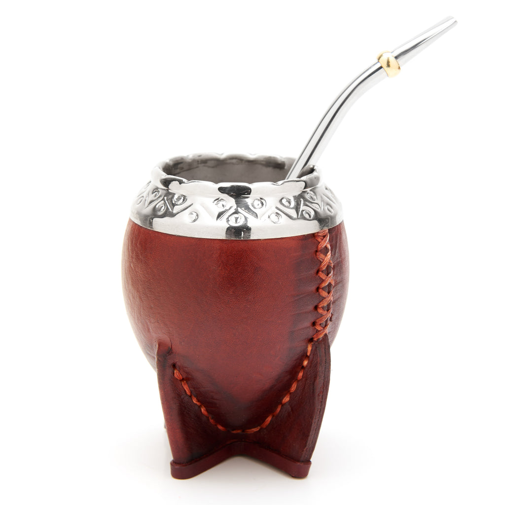 PREMIUM COLLECTION - The Jujuy Torpedo Calabash Mate Gourd Set (Burgundy)