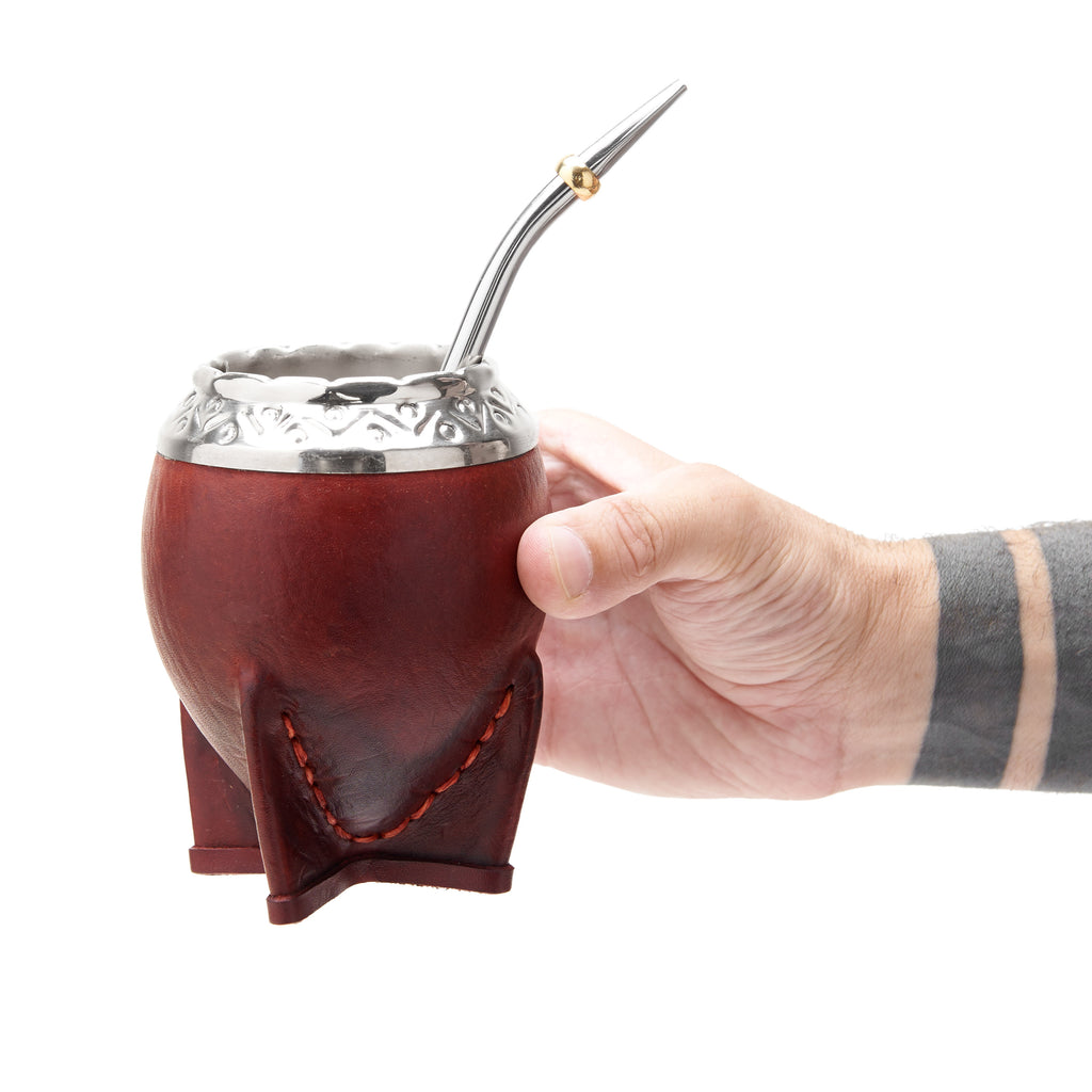 PREMIUM COLLECTION - The Jujuy Torpedo Calabash Mate Gourd Set (Burgundy)