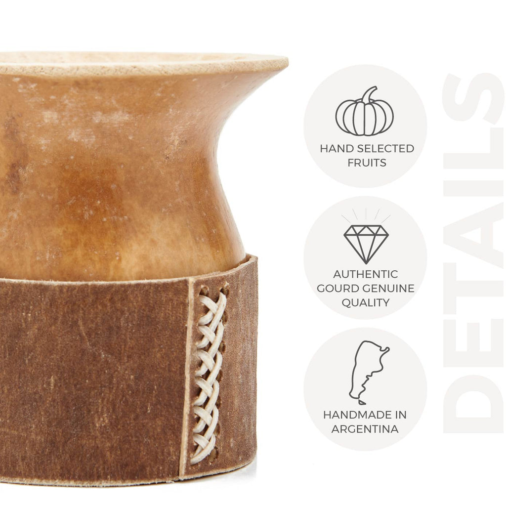 The Formosa Calabash Yerba Mate Gourd Set -  Leather Base 01