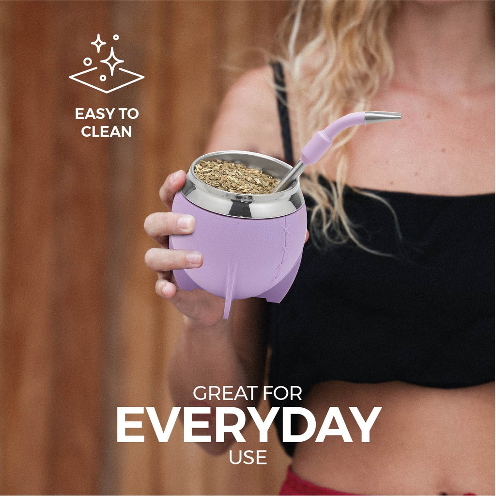 Torpedo Stainless Steel Yerba Mate Gourd Set (Lilac)