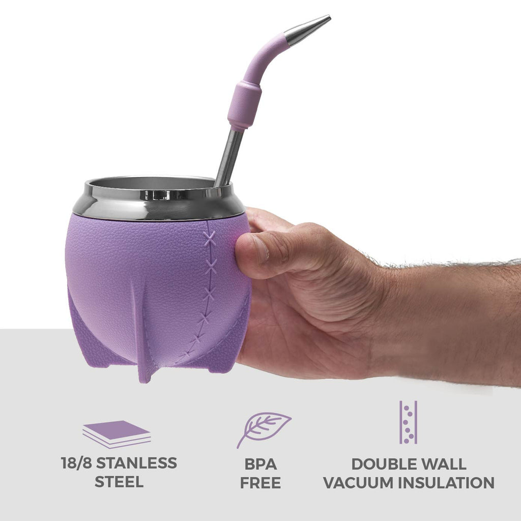 Torpedo Stainless Steel Yerba Mate Gourd Set (Lilac)