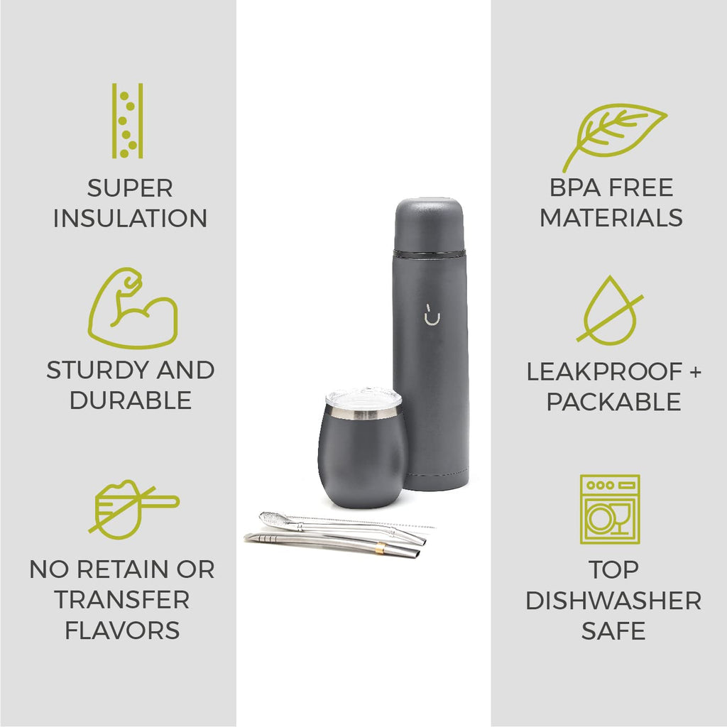 Premium Stainless Steel Yerba Mate Kit (Grey)