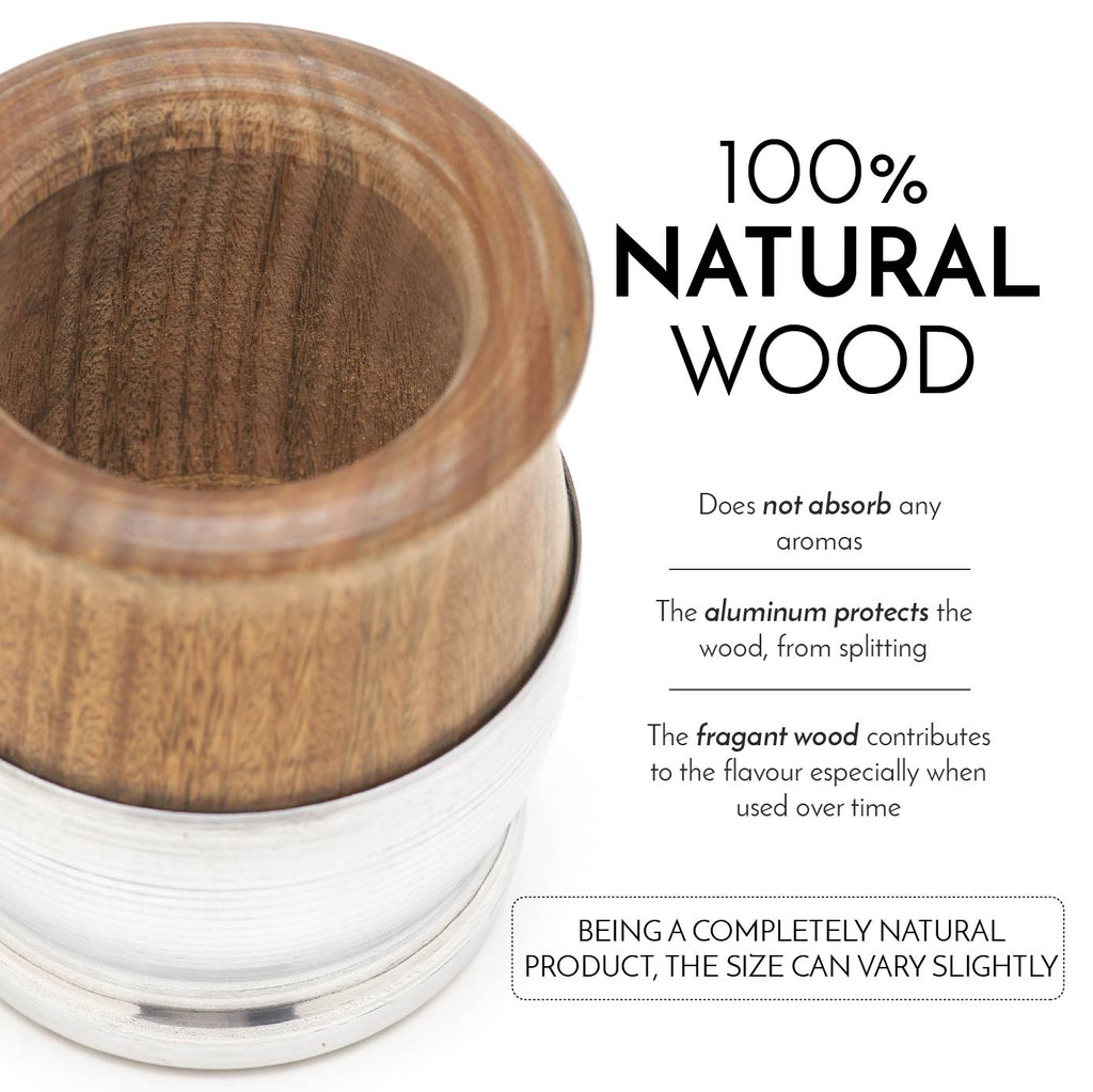 The Palo Santo Wood Mate Gourd Set (Aluminum Base)