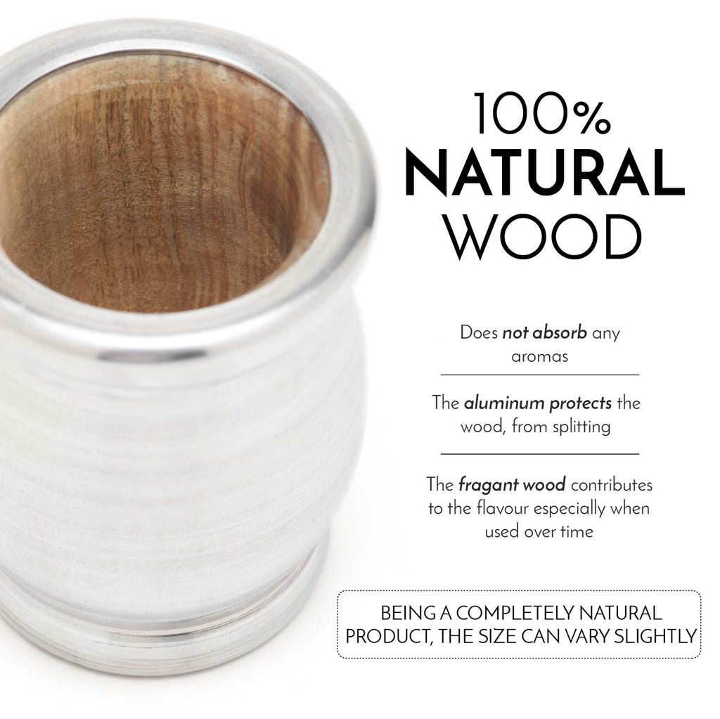 The Palo Santo Wood Mate Gourd Set (Wrapped in Aluminum)