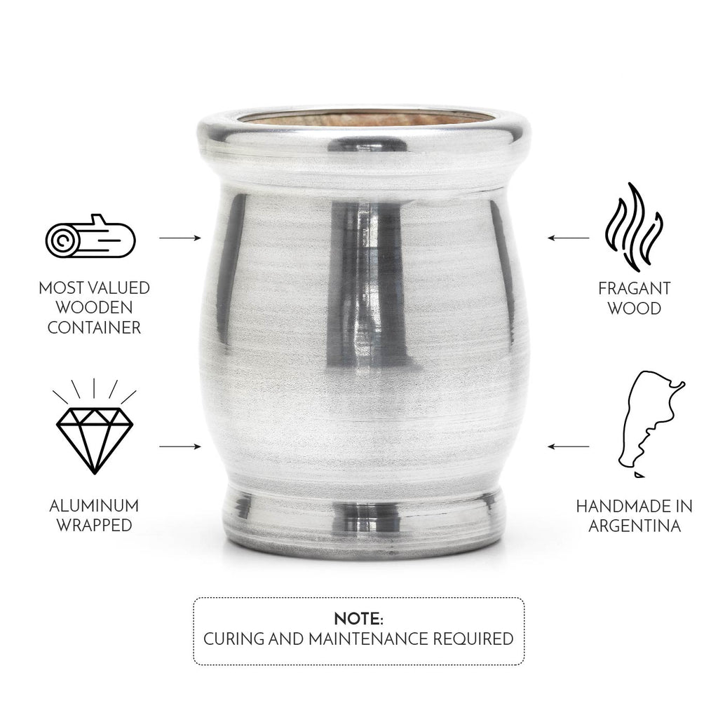 The Palo Santo Wood Mate Gourd Set (Wrapped in Aluminum)
