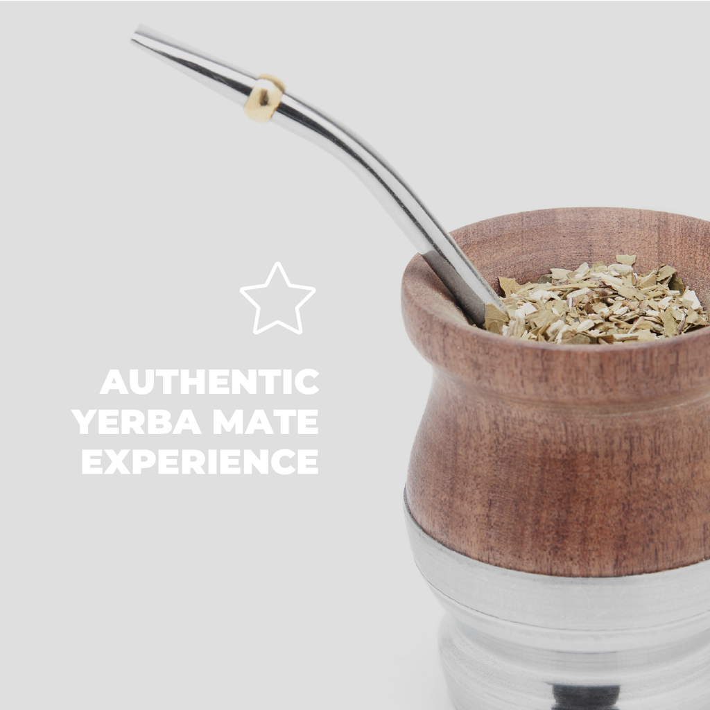 The Carob Wood Mate Gourd Set (Aluminum Base)