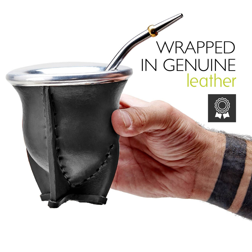 The Vaqueta Yerba Mate Gourd Set (Black)