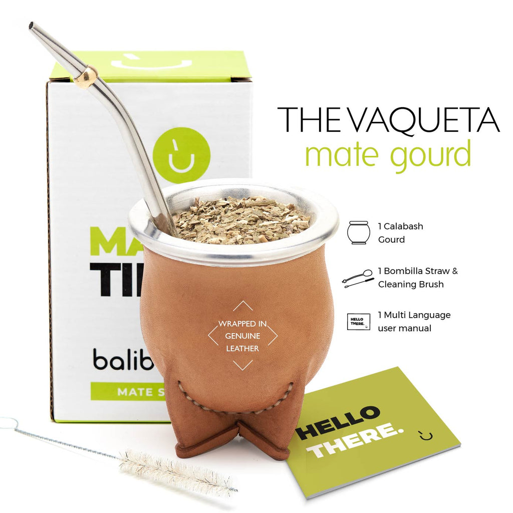 The Vaqueta Yerba Mate Gourd Set (Suela)