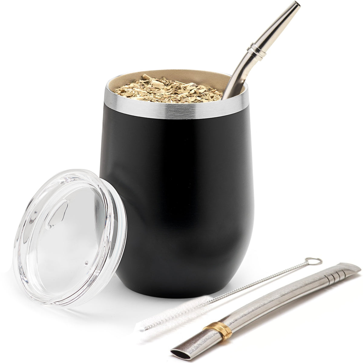 Yarbe Mateyerba Mate Stainless Steel Set - 8oz Cup With Bombilla &  Cleaning Brush