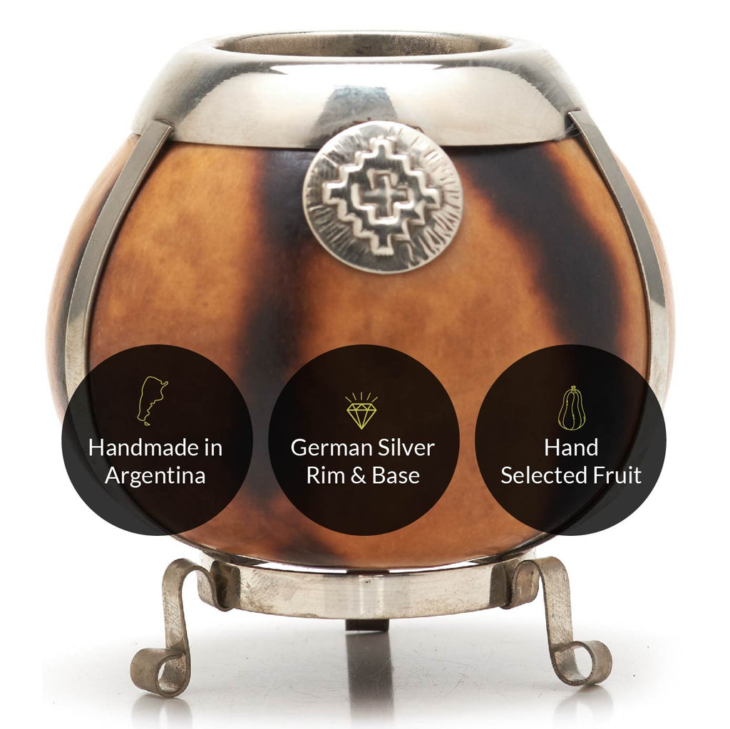The German Silver Calabash Yerba Mate Gourd Set (Suela)