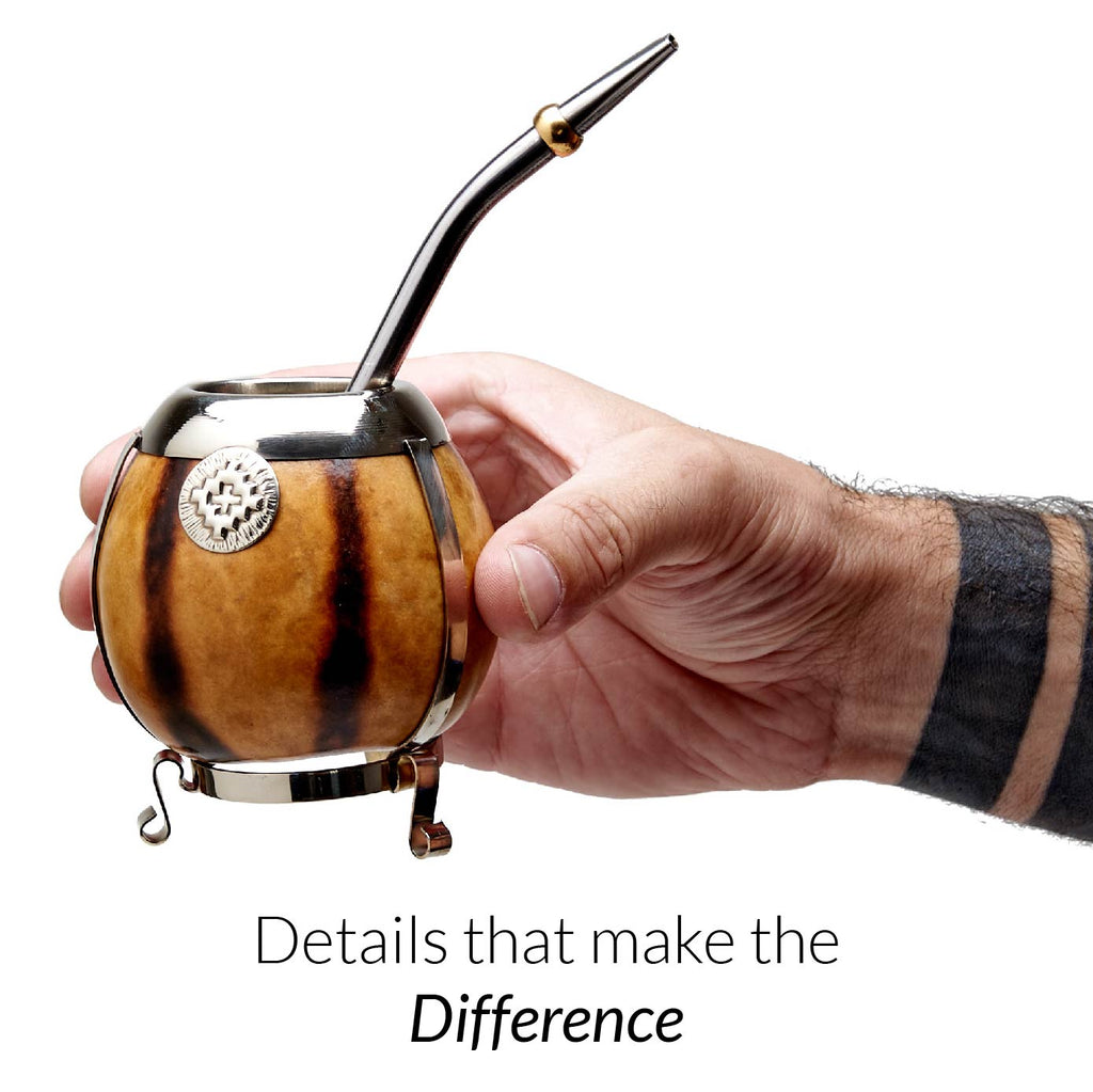 The German Silver Calabash Yerba Mate Gourd Set (Suela)