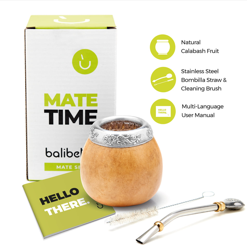 The Traditional Calabash Yerba Mate Gourd Set (Suela)