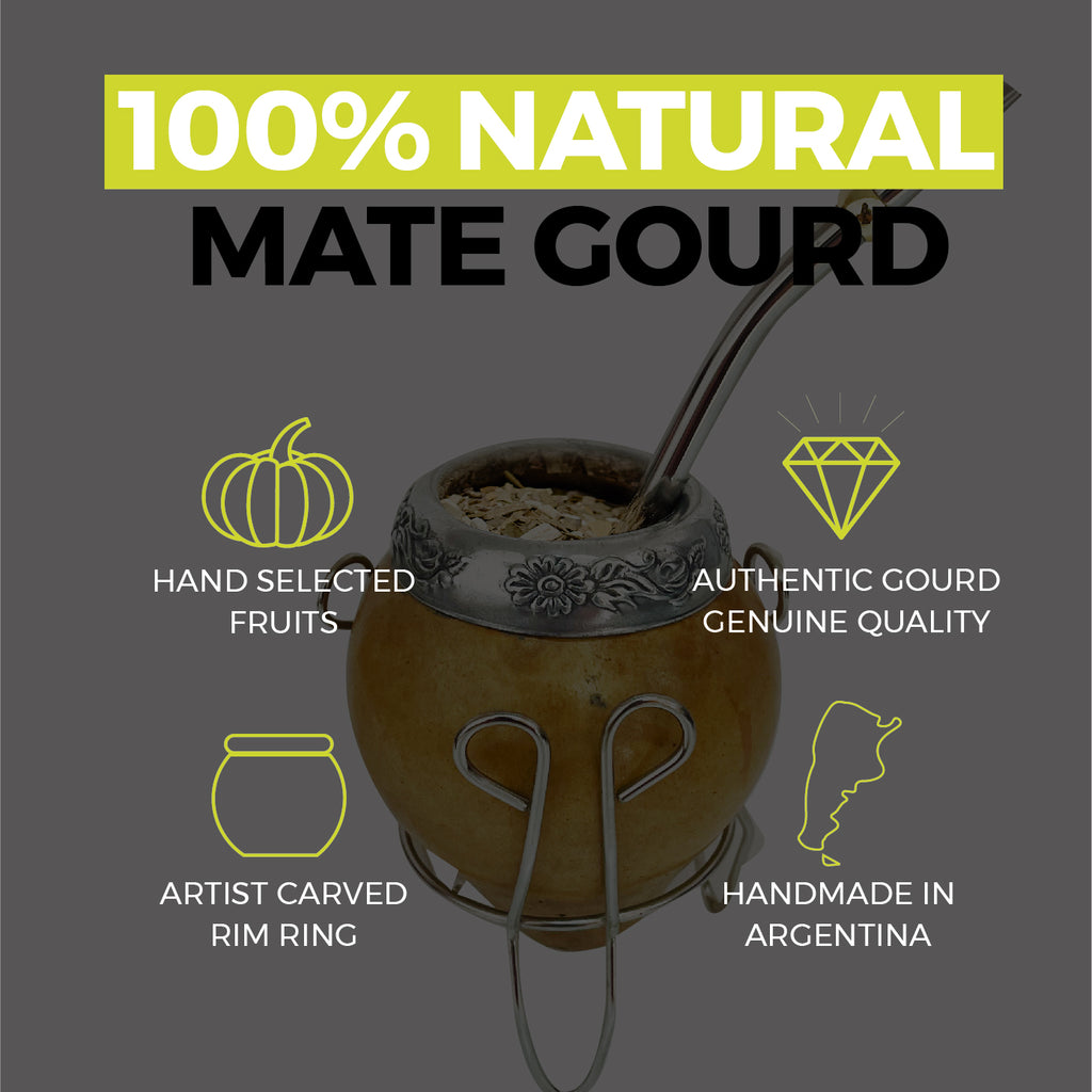 The Traditional Calabash Yerba Mate Gourd Set (Suela with Base)