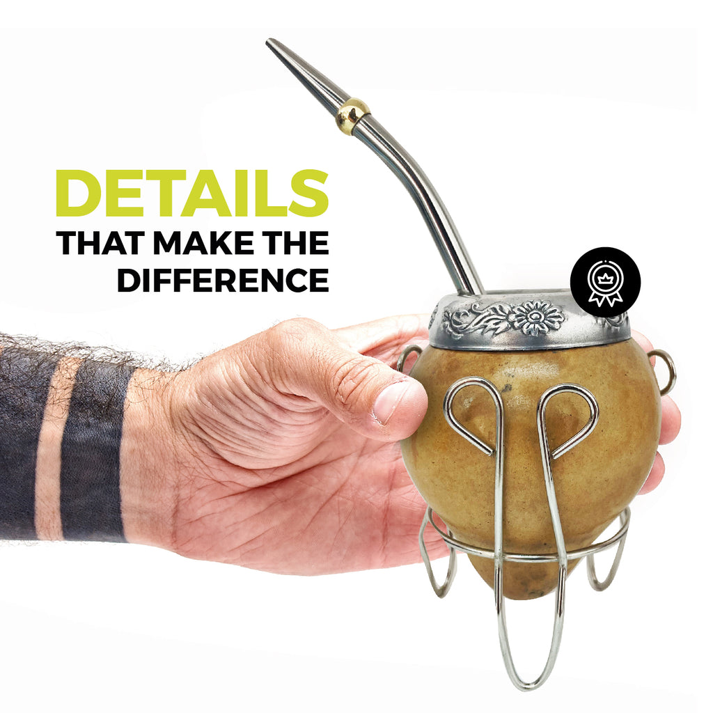 The Traditional Calabash Yerba Mate Gourd Set (Suela with Base)