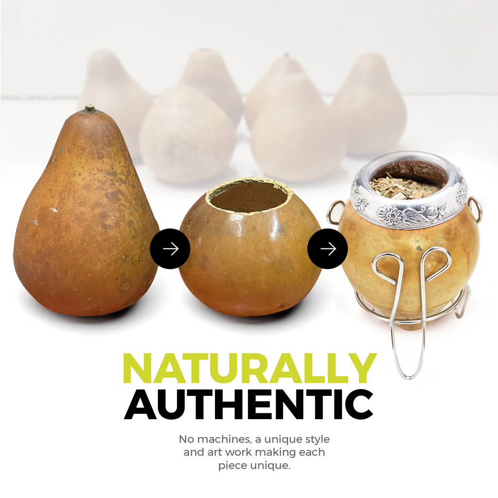 The Traditional Calabash Yerba Mate Gourd Set (Suela with Base)