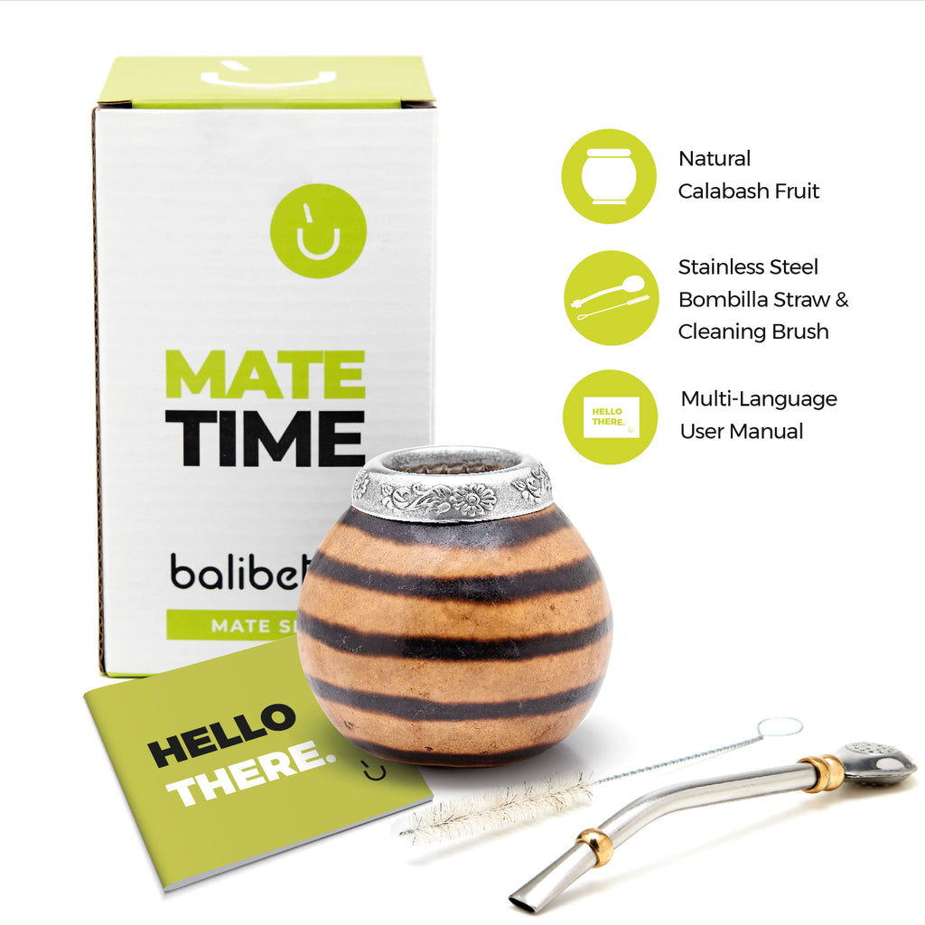 The Traditional Calabash Yerba Mate Gourd Set (Natural 01)