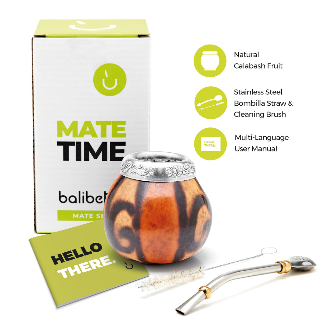 The Traditional Calabash Yerba Mate Gourd Set (Natural 02)