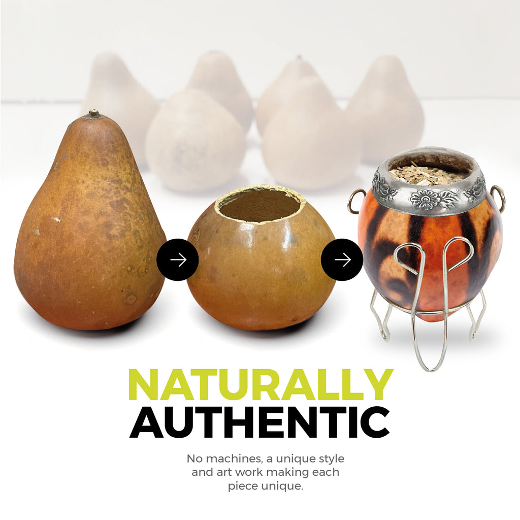 The Traditional Calabash Yerba Mate Gourd Set (Natural 02 with Base)