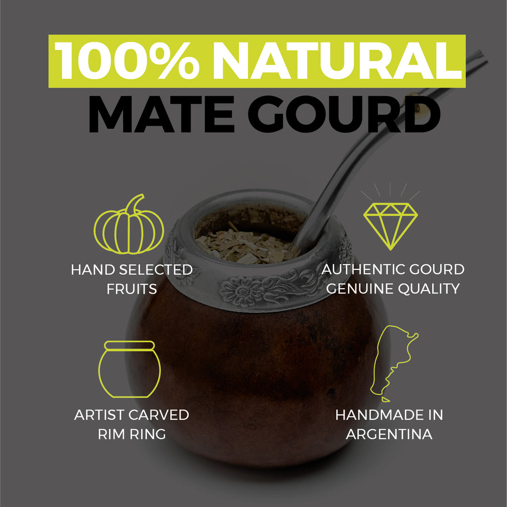 The Traditional Calabash Yerba Mate Gourd Set (Dark Brown)
