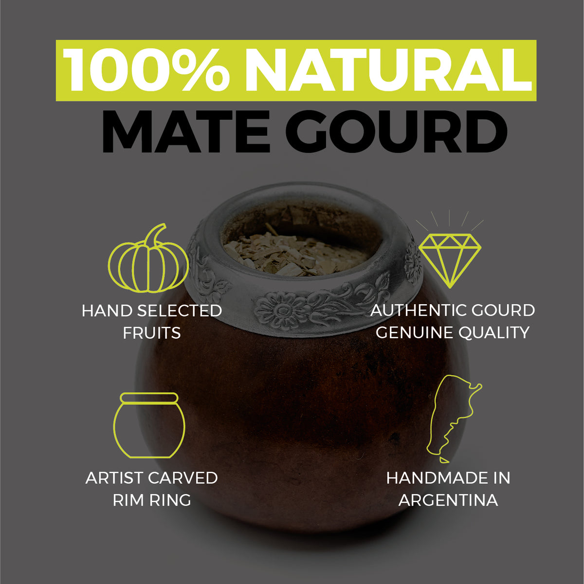 The Traditional Calabash Yerba Mate Gourd (Dark Brown) – Balibetov
