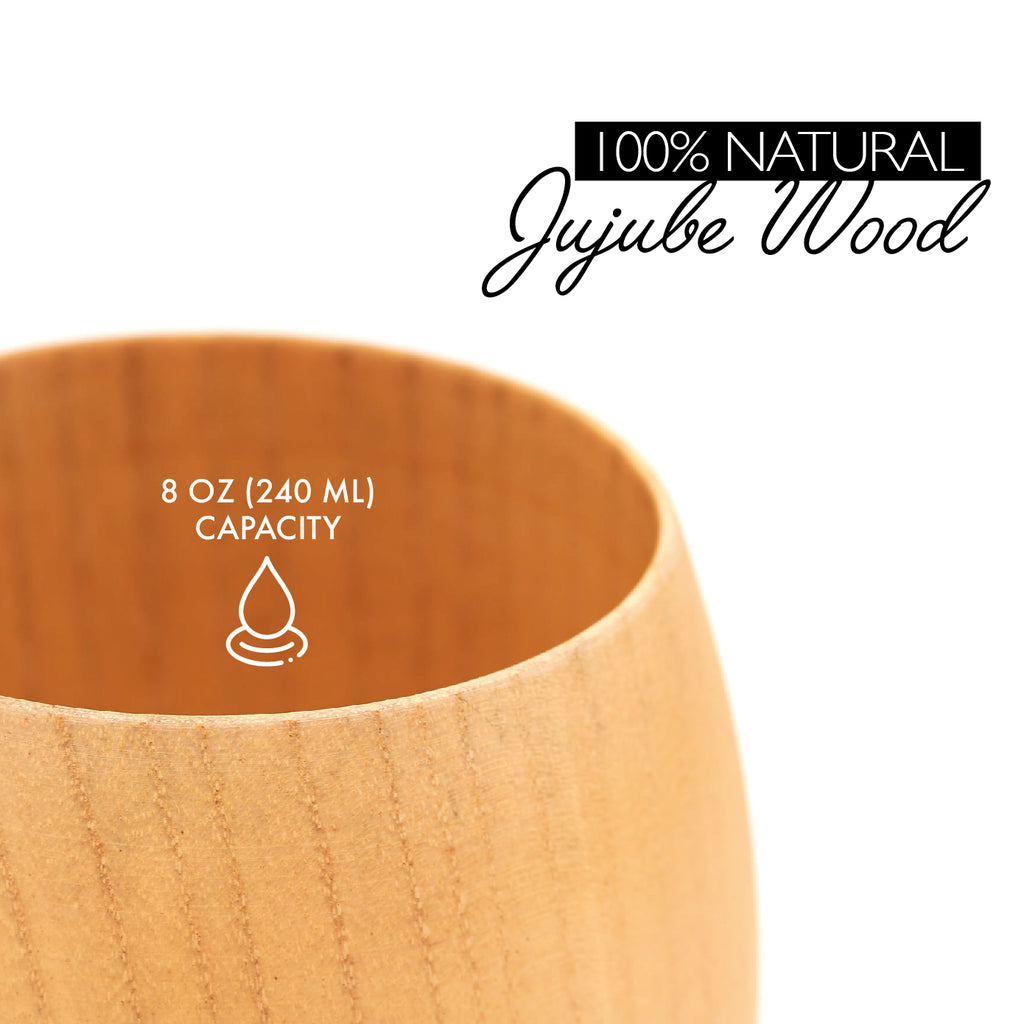 The Jujube Wooden Mate Gourd Set (Light Brown)