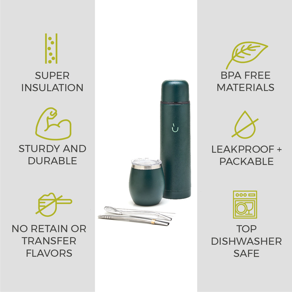 Premium Stainless Steel Yerba Mate Kit (Green)