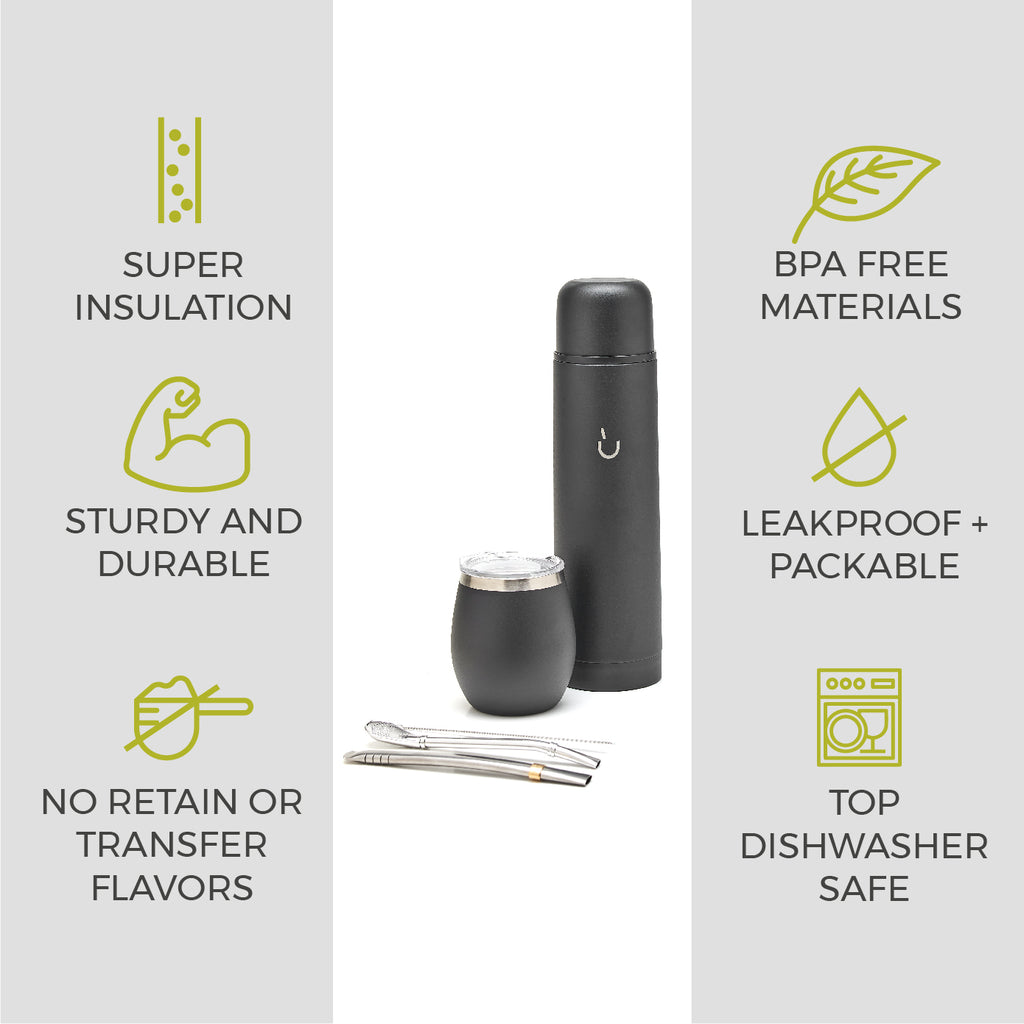 Premium Stainless Steel Yerba Mate Kit (Black)