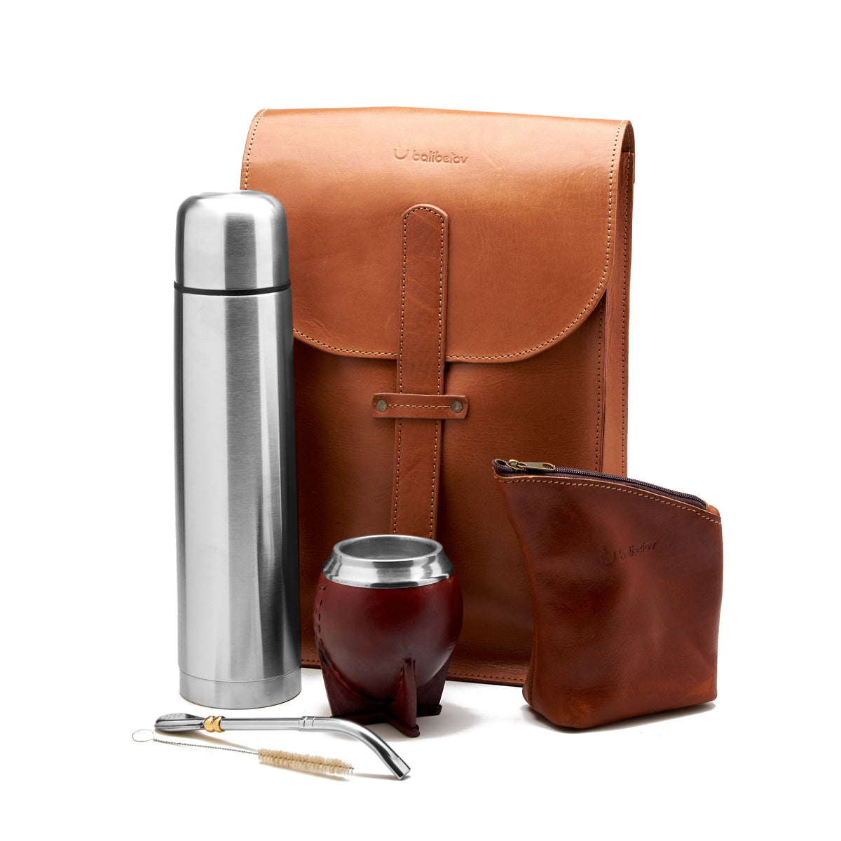 BALIBETOV Complete Yerba Mate Set - Modern Mate Gourd, Thermos, Yerba  Container, Bombilla and Cleaning Brush Included - All Premium Quality 304  18/8