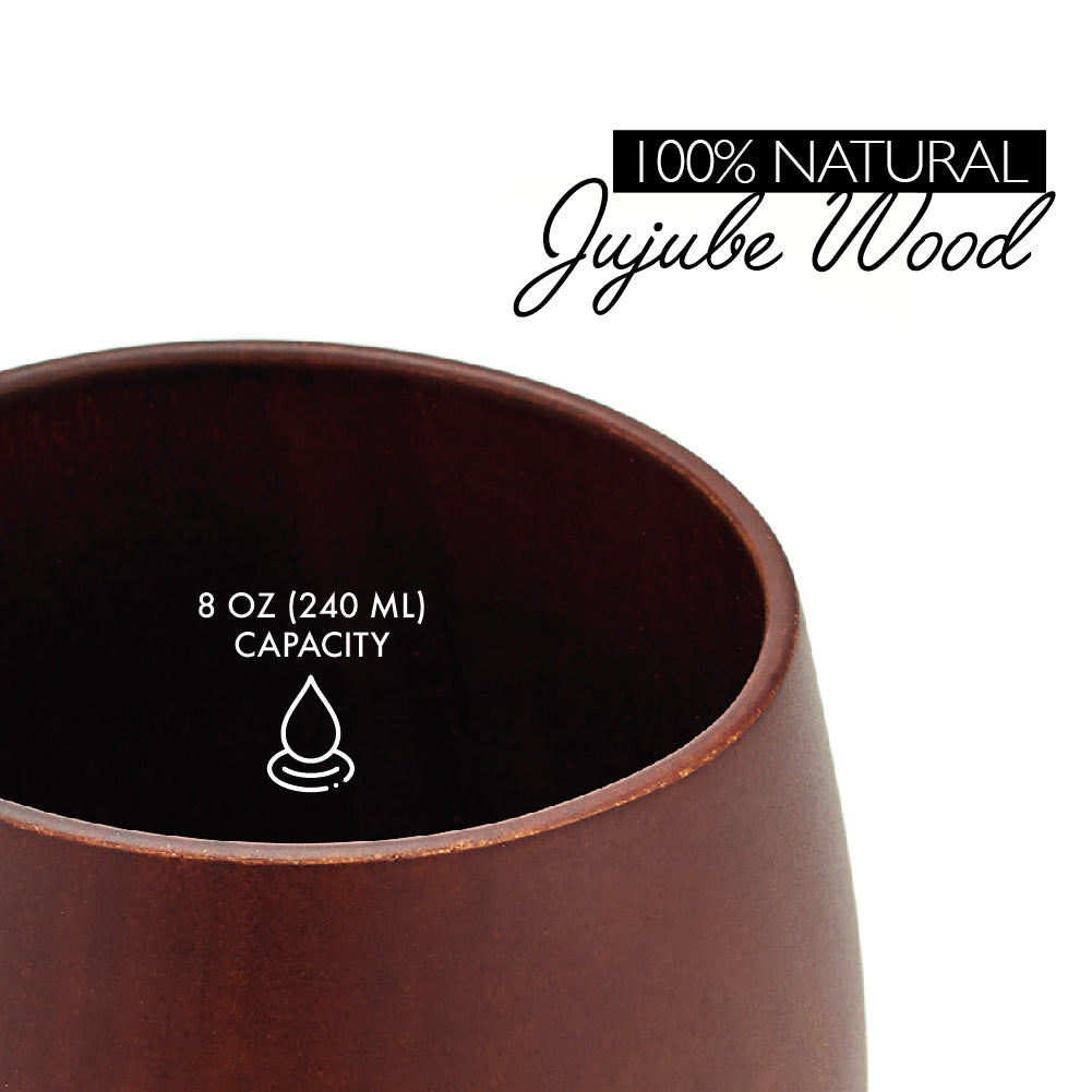 The Jujube Wooden Mate Gourd Set (Dark Brown)