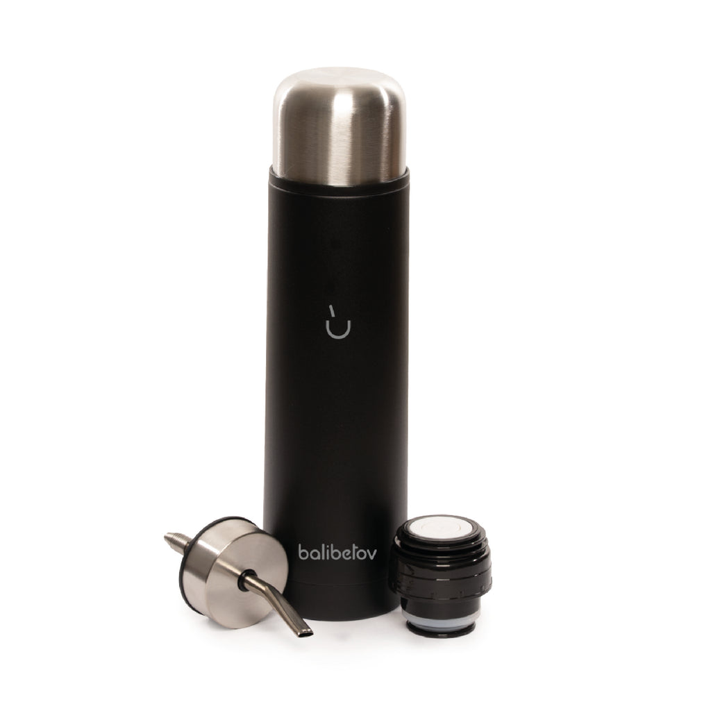 AutoMate Self-Serving Yerba Mate Bottle (25oz) – All-in-One Auto-Cebante Cup, Keeps Water Hot for Hours, No-Spill
