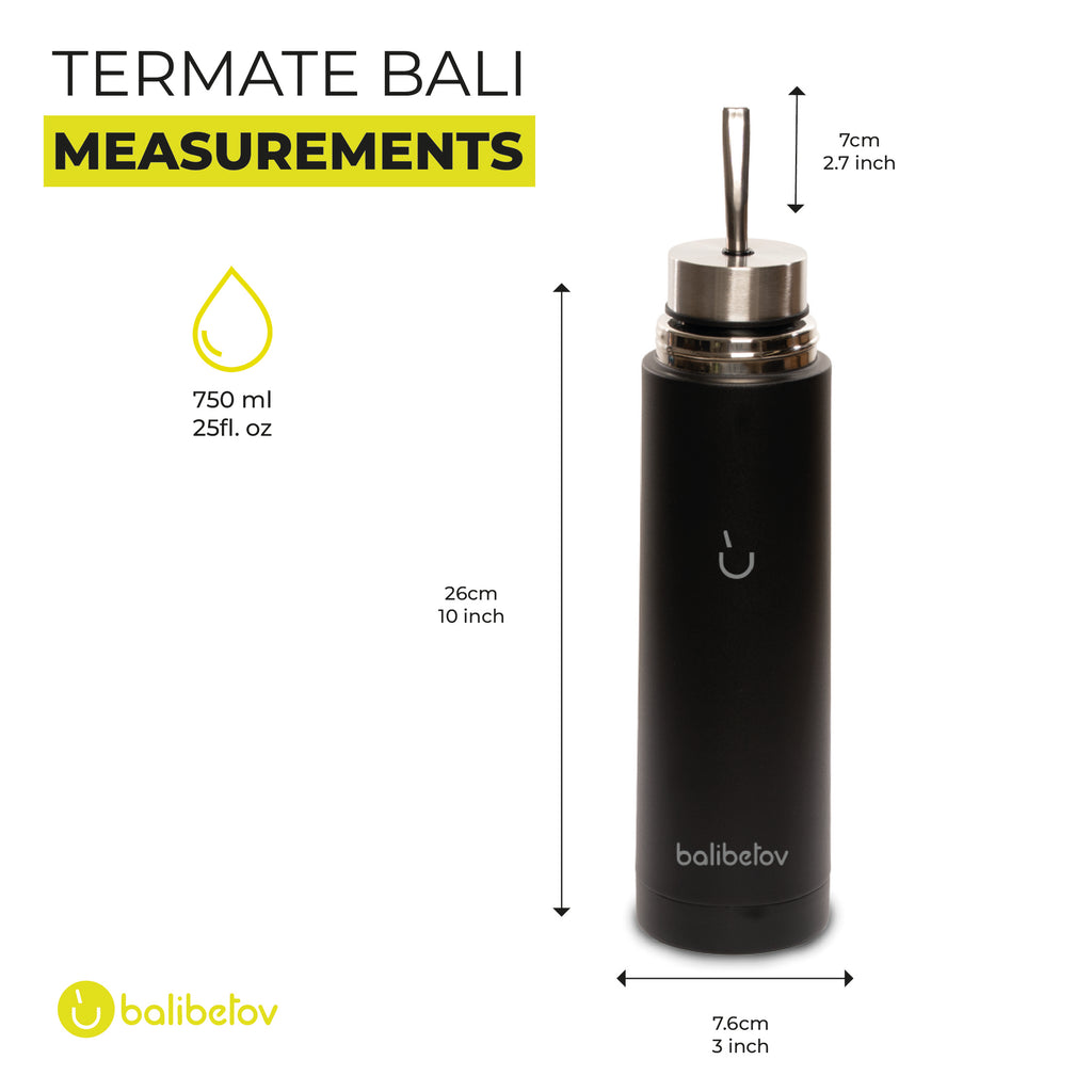 AutoMate Self-Serving Yerba Mate Bottle (25oz) – All-in-One Auto-Cebante Cup, Keeps Water Hot for Hours, No-Spill