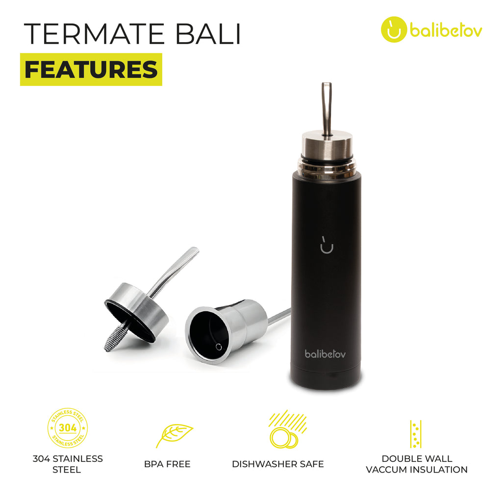 AutoMate Self-Serving Yerba Mate Bottle (25oz) – All-in-One Auto-Cebante Cup, Keeps Water Hot for Hours, No-Spill