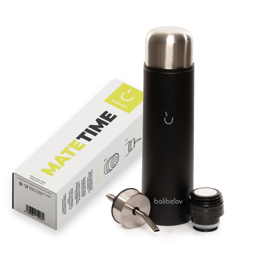 AutoMate Self-Serving Yerba Mate Bottle (25oz) – All-in-One Auto-Cebante Cup, Keeps Water Hot for Hours, No-Spill