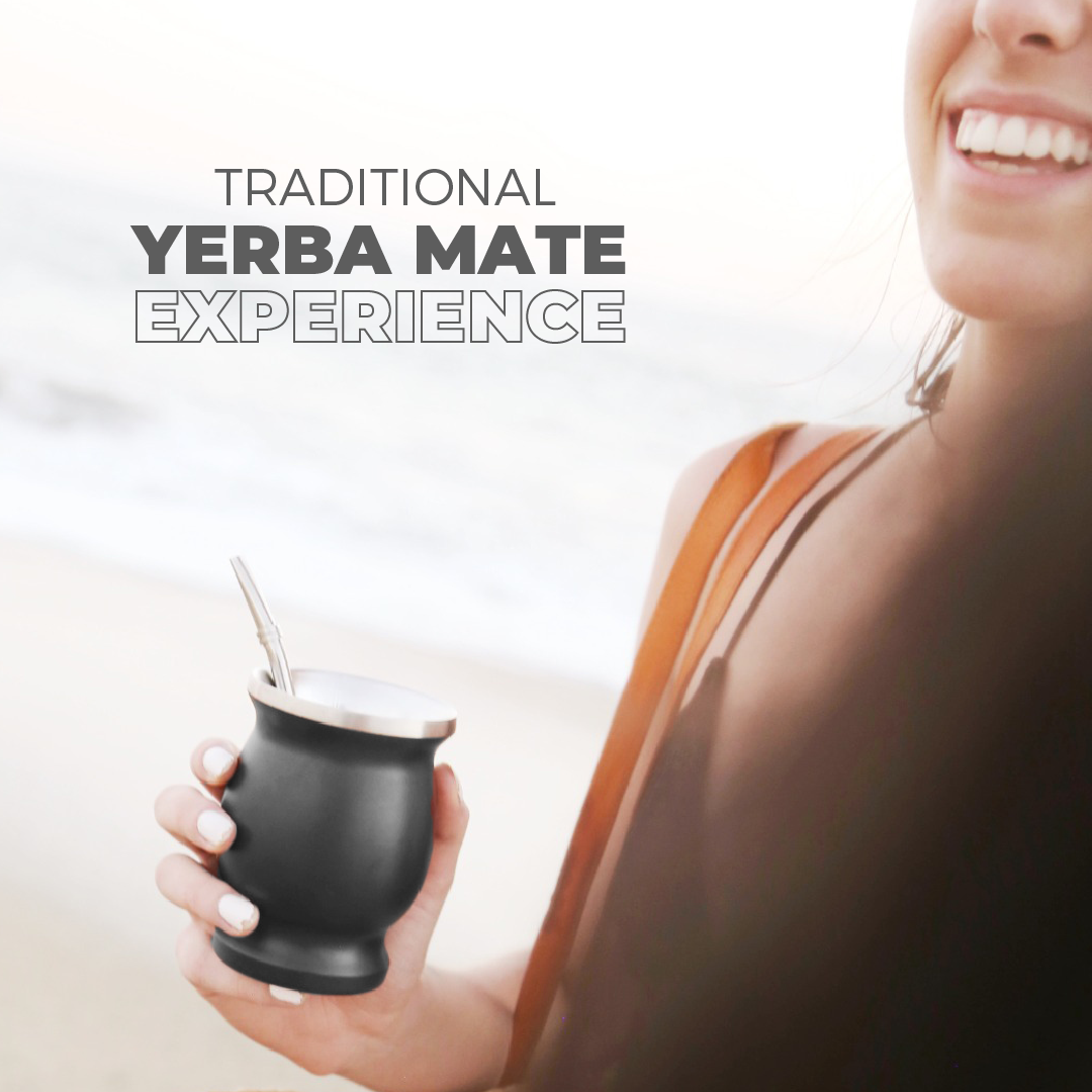 Classic Stainless Steel Yerba Mate Gourd Set (Black)