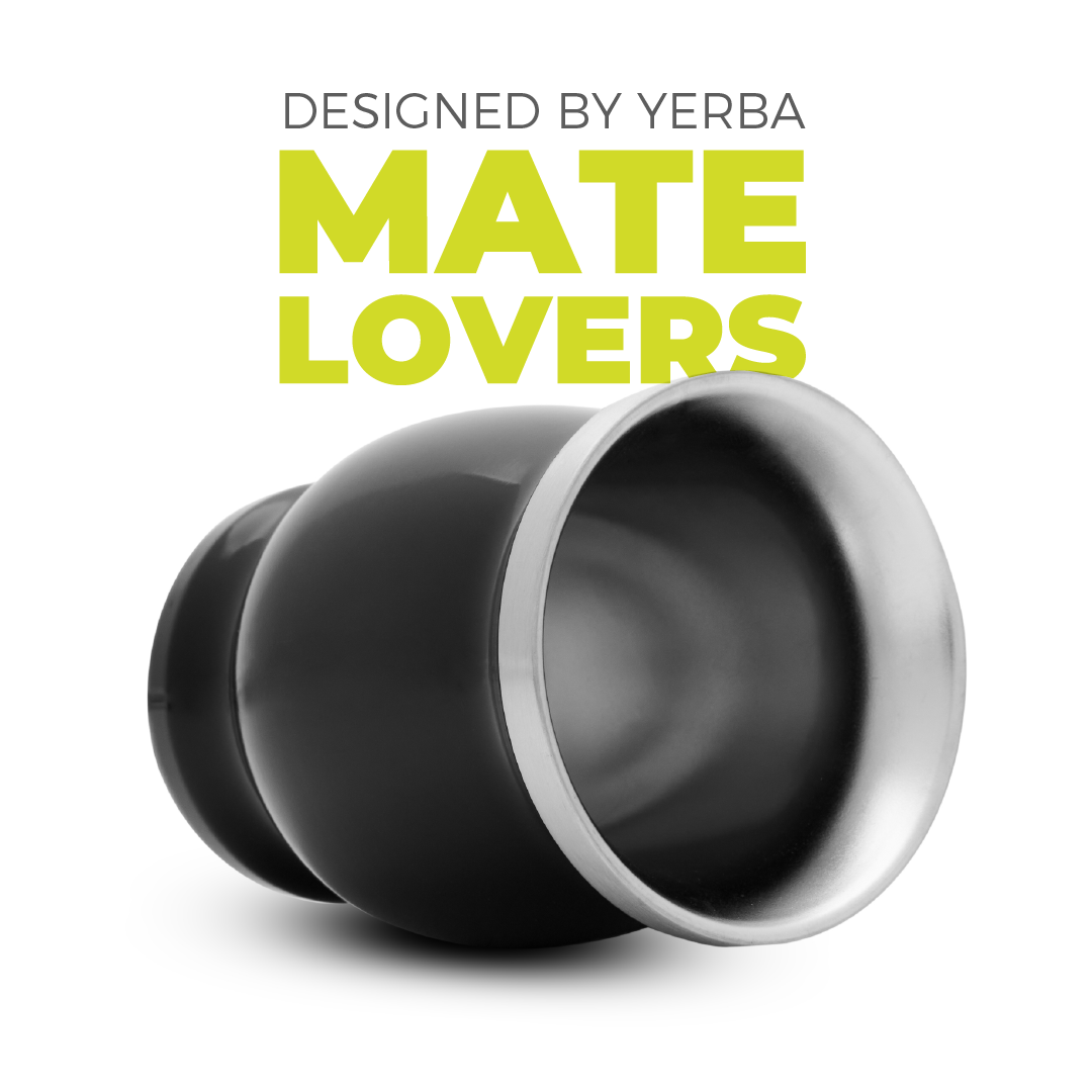 Classic Stainless Steel Yerba Mate Gourd Set (Black)