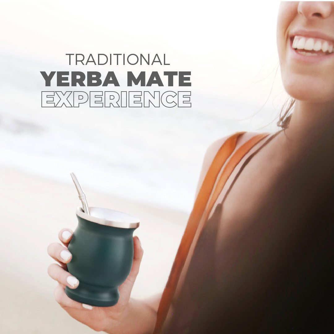 Classic Stainless Steel Yerba Mate Gourd Set (Green)