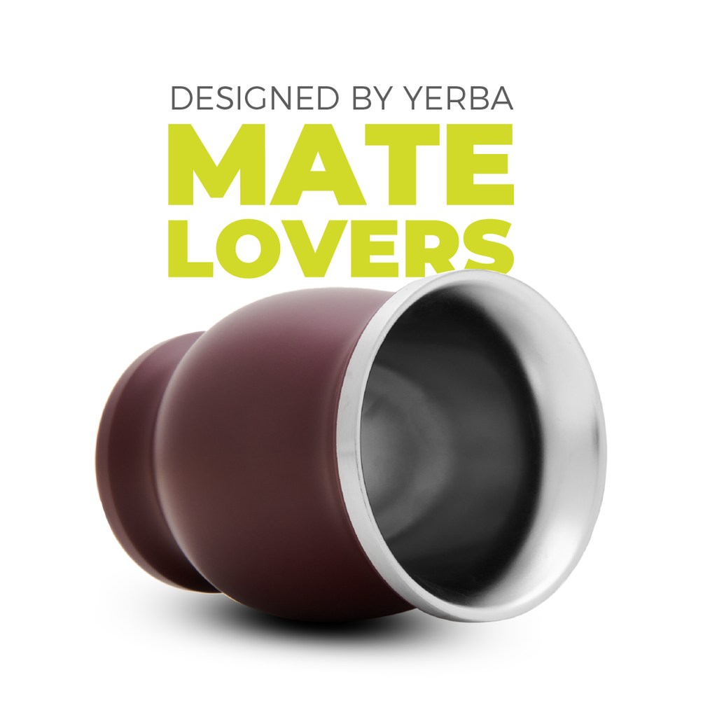 Classic Stainless Steel Yerba Mate Gourd Set (Bordeaux)