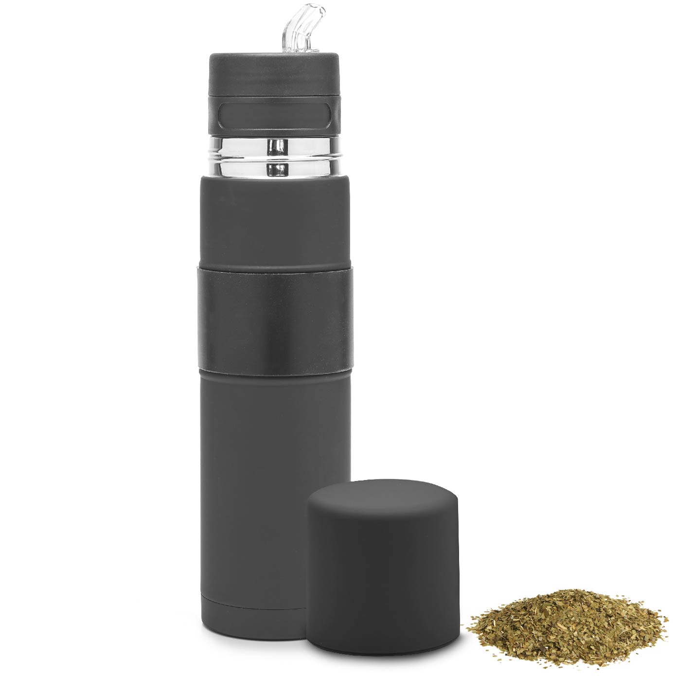 The Automate  - Thermo, Mate Cup and Bombilla All in One (Black)