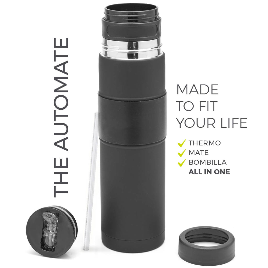 The Automate  - Thermo, Mate Cup and Bombilla All in One (Black)