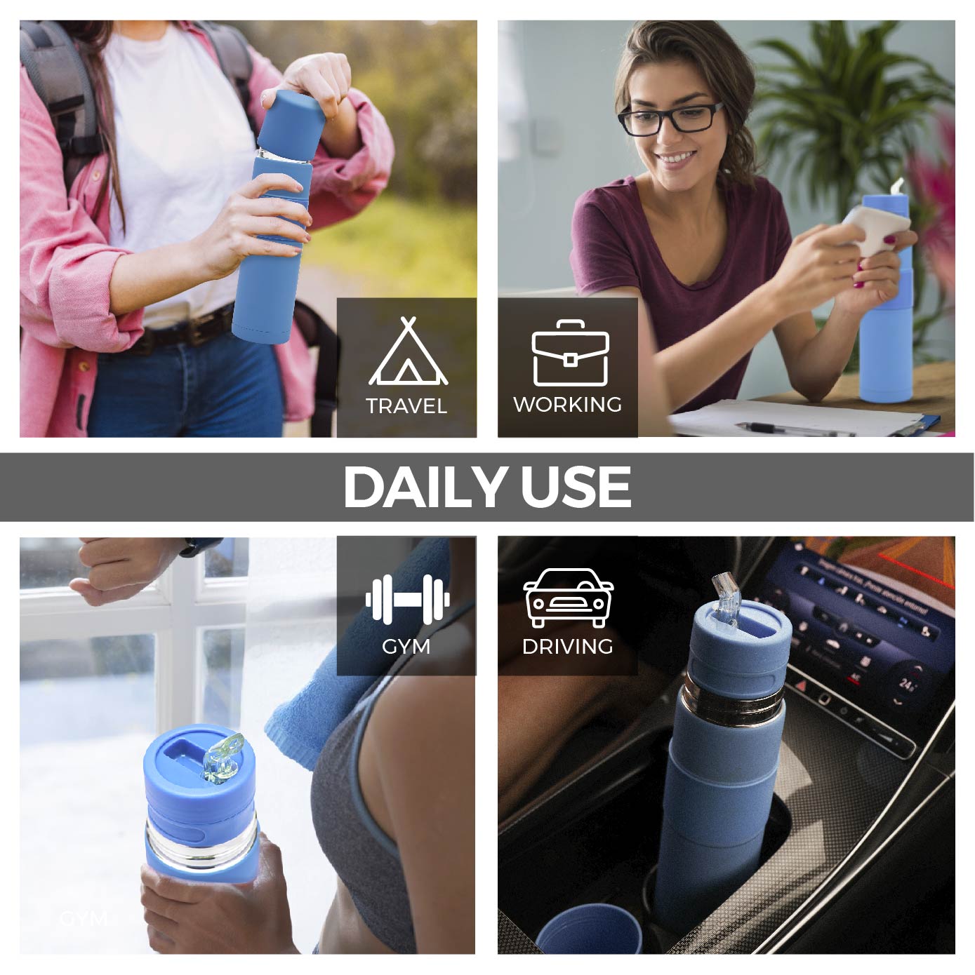 The Automate  - Thermo, Mate Cup and Bombilla All in One (Blue)