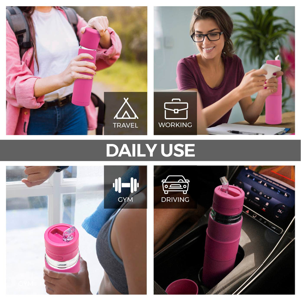 The Automate  - Thermo, Mate Cup and Bombilla All in One (Fuchsia)