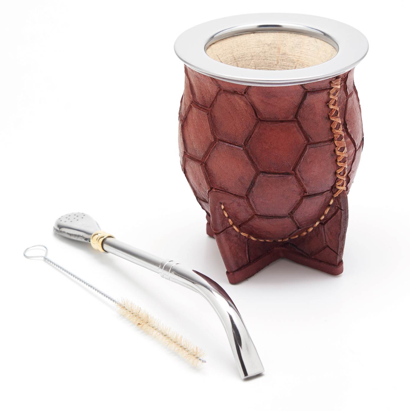 PREMIUM COLLECTION - The Soccer Camionero Calabash Mate Gourd Set (Brown)