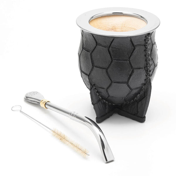 PREMIUM COLLECTION - The Soccer Camionero Calabash Mate Gourd Set (Black)